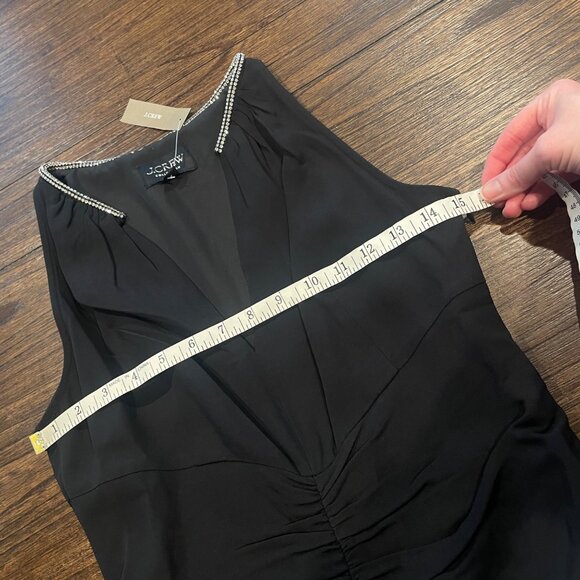 NWT J.Crew Collection Sz 6 Black Full-Length Embellished Ruched Dress CD510 - Picture 10 of 15